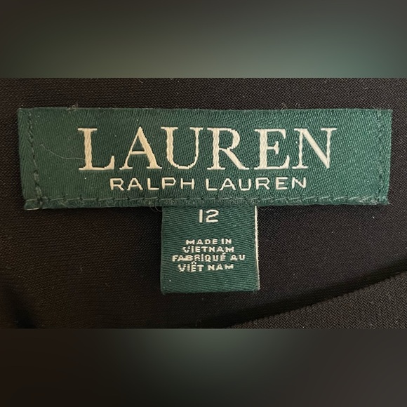 Ralph Lauren Black Dress! Classic! Stretch & Support! Boatneck & Batwing! Sz 12 - Picture 2 of 13